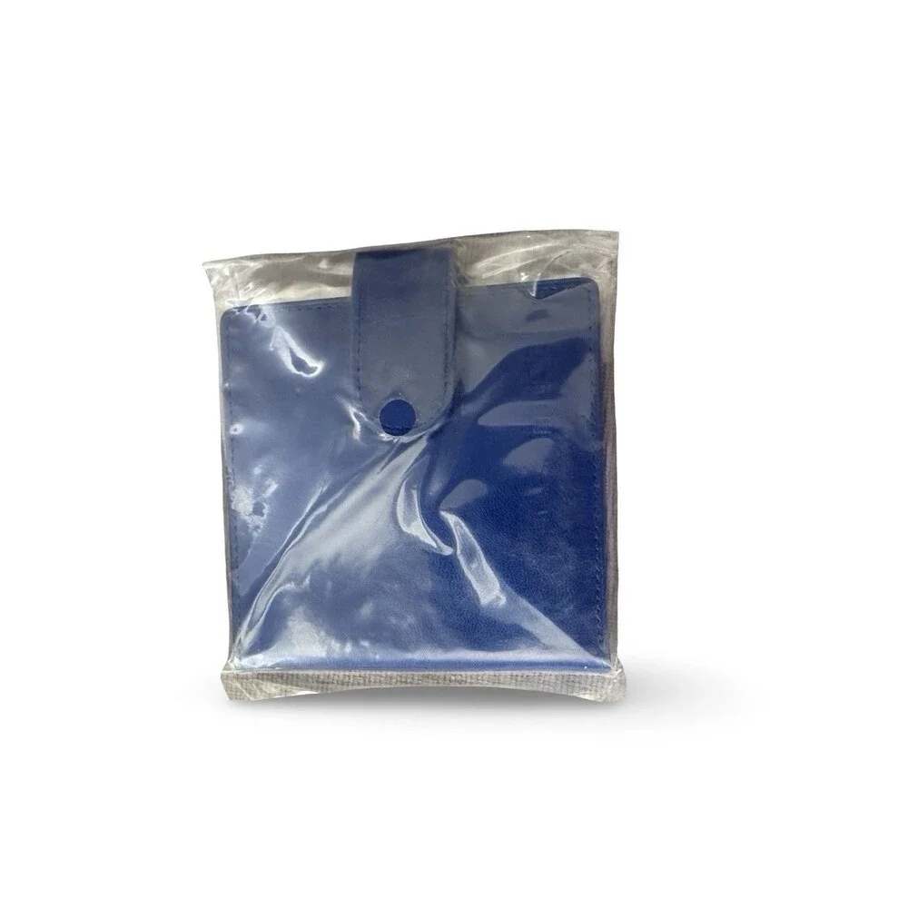 Moda Royal Blue Leather bifold card-passport wallet 3.75x3.75 NEW